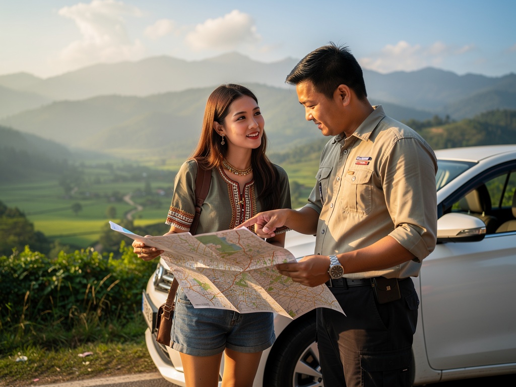A local driver-guide explaining the route during a day trip
