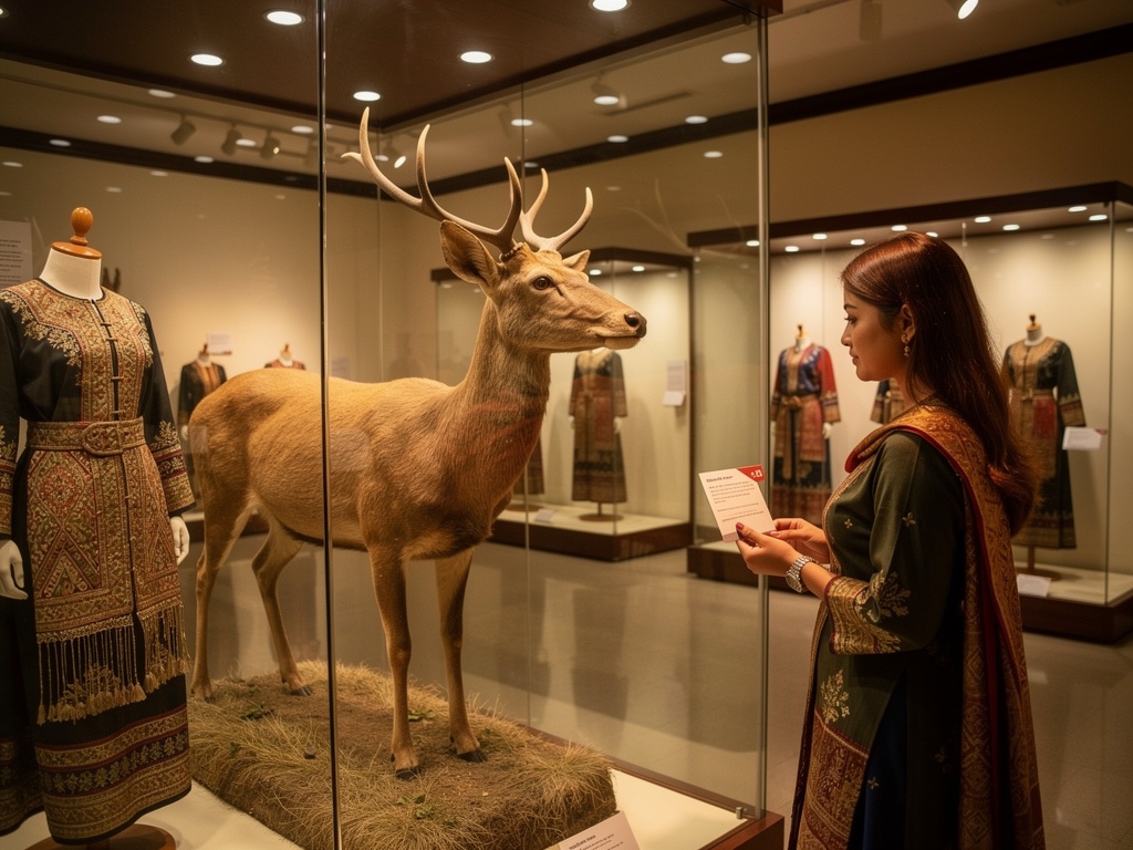 Sangai deer exhibit at the Manipur State Museum