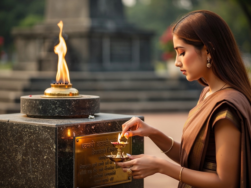 The eternal flame at the Shaheed Minar