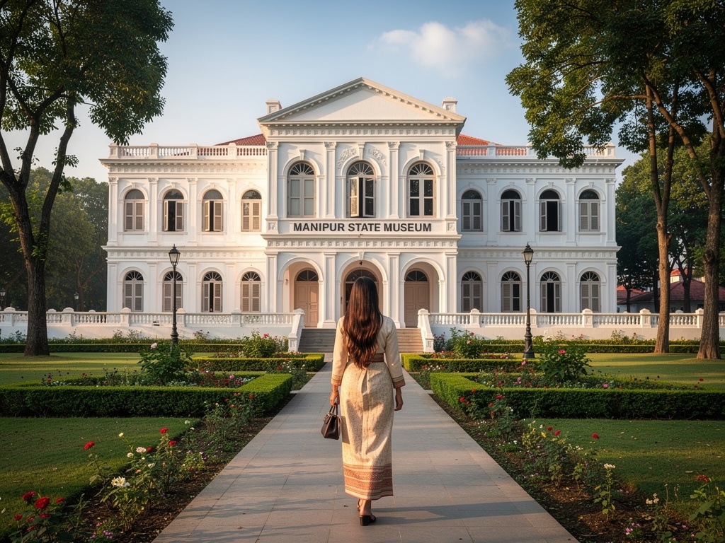 Manipur State Museum building with manicured gardens