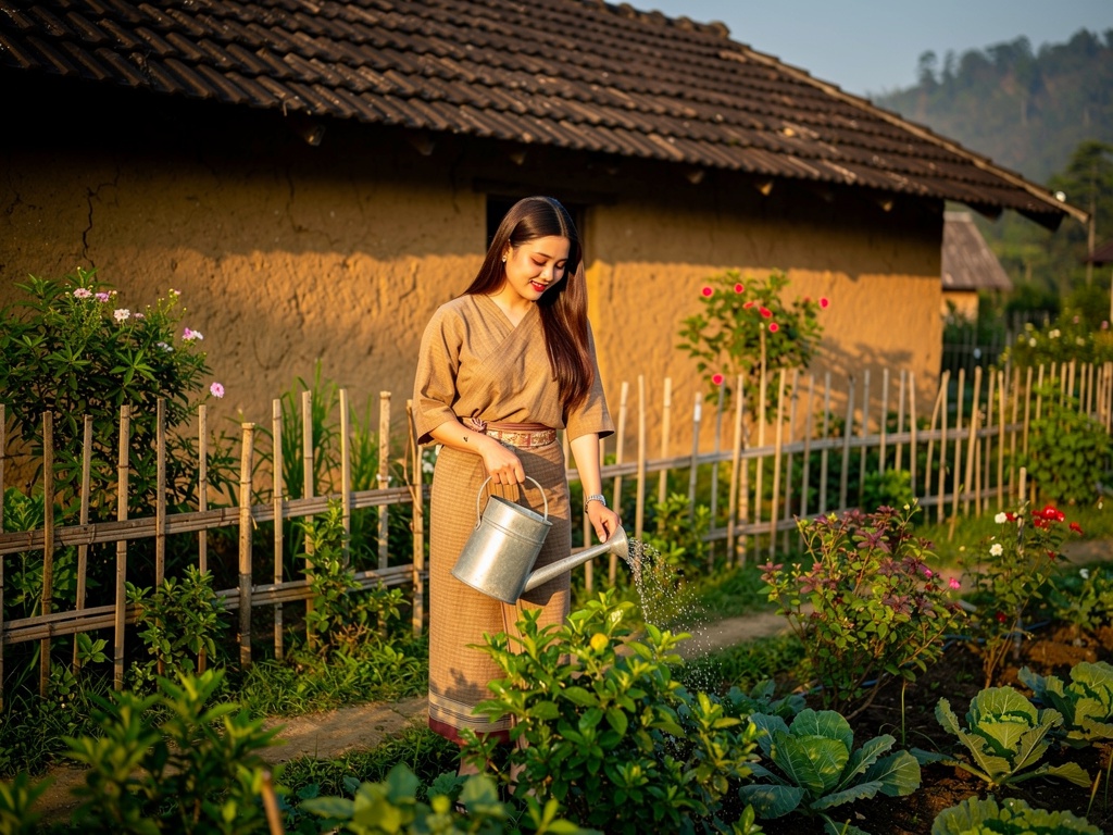 Inside a Manipuri village home during a day trip